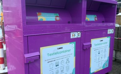 Textielcontainer bij BB